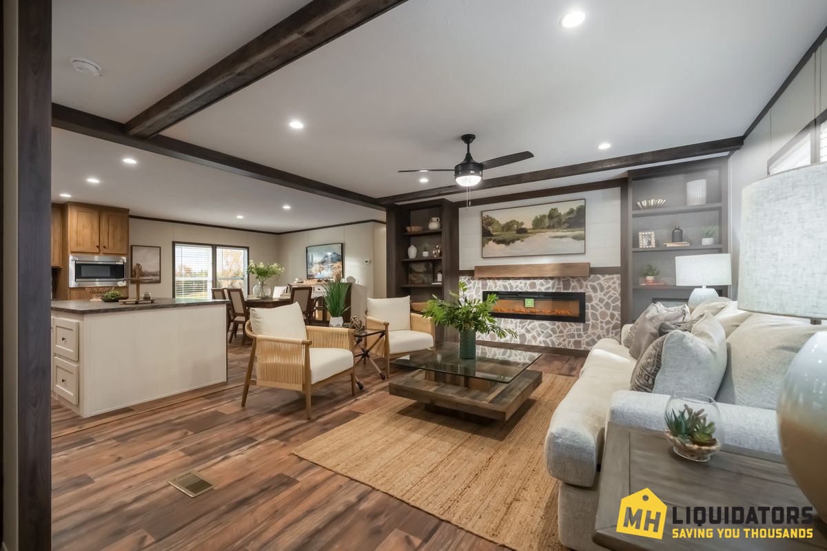 Visionaire Living Room with Electric Fireplace